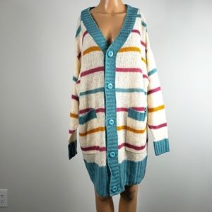 Lularoe Lucille striped longline cardigan size M